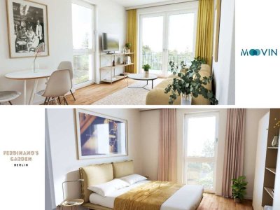 ERSTBEZUG: Moderne 2-Zimmer-Wohnung mit 2 BALKONEN und EBK im Neubauquartier 'Ferdinand's Garden'