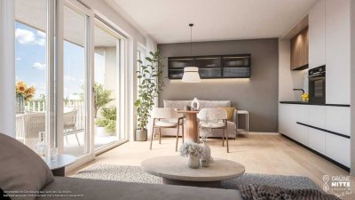 1-Zi.-Apartment mit Balkon zum grünen Innenhof mit Parkblick