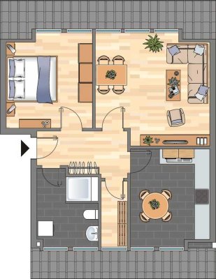 Helle 2-Zimmer-Wohnung in Zeven!