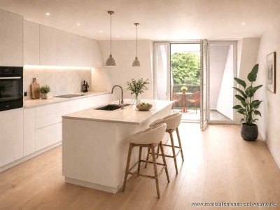 Kernsanierte 4 Zimmer Dachgeschoss Wohnung mit Loggia & Lift in prominenter Lage von Bogenhausen