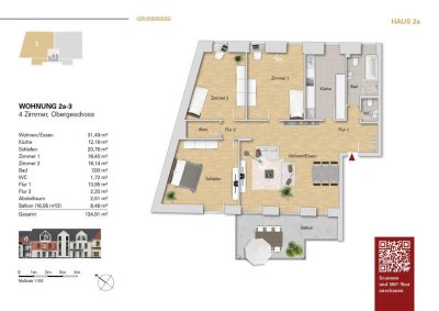 ***Luxuriöse 4 Zi. Altbauwohnung im 1.OG, WE 2a-3 mit Aufzug***