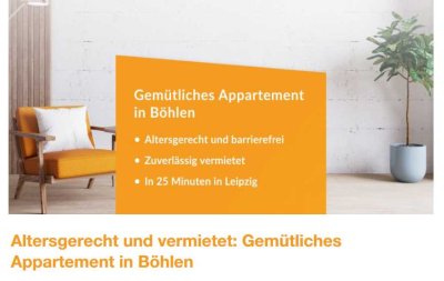 Gelegenheit! Appartement für altersgerechtes Wohnen nahe Leipzig