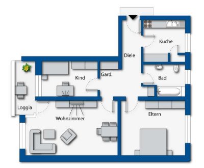 Helle, gut geschnittene 83qm / 3-Zimmer-Wohnung im 1. OG im Hammer Norden