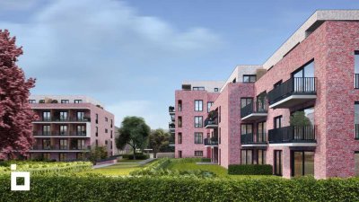 2-Zimmerwohnung mit Terrasse und kleinem Garten vor dem Wohnzimmer und dem Schlafzimmer