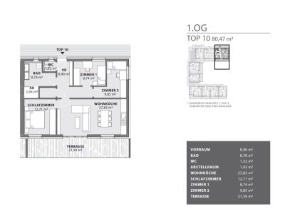 BAUSTART - Exklusive Eigentumswohnung (80m²) mit großer Terrasse und Lift in Fürstenfeld! Provisionsfrei!