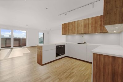4-Zimmer Wohnung (unmöbliert) mit Zugang zu erstklassigen Gemeinschaftsflächen: Fitness, Co-Working, Dachterrasse, Yoga, Private Dining &amp; Kinoraum
