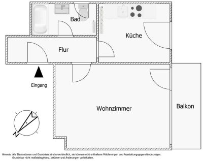 Renoviertes Apartment für Singles/Studenten, EBK, Balkon, 10min Uni
