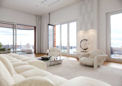 Neubau-Residenz am Wasser: Stilvolle 4-Zimmer-Wohnung mit Loggia - 2 Bäder - Haus-im-Haus-Gefühl