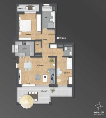 Neubau und Erstbezug: Moderne 3-Zimmer-Wohnung (Schnallenäcker III)