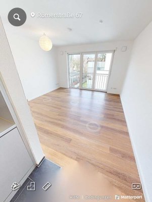 Ruhige, nach hinten raus gelegene 1-Zi-Whg mit EBK, Fußbodenheizung, Keller u TG-Stellplatz im 2. OG