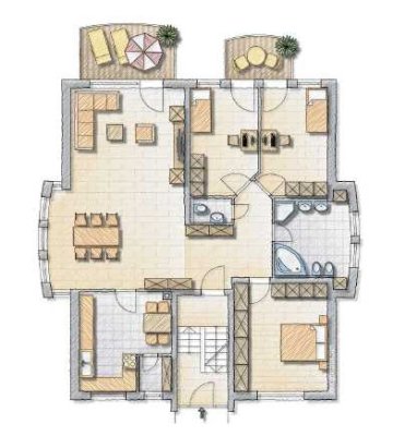 Ansprechende 4,5-Zimmer-Maisonette-Wohnung mit gehobener Innenausstattung mit EBK in Waldbronn
