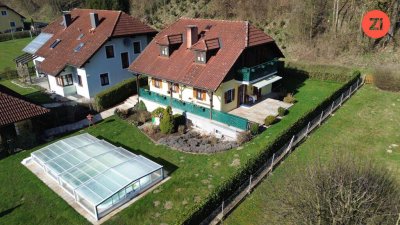 Gepflegtes Einfamilienhaus mit Pool, Wellnessbereich, Sauna und Gartenoase in Ottensheim