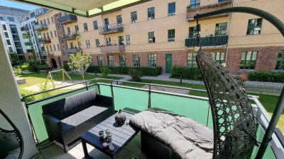 Neubauwohnung mit Südbalkon am S-Bahn Ring im Hochparterre, Energieklasse A, Designelemente
