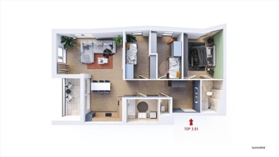 4-Zimmer Wohnung mit südseitiger Loggia - Top 3.05