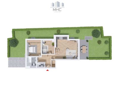 Ihr neues Zuhause mit viel Platz: 3,5 Zimmer Wohnung mit großer Terrasse und Garten.