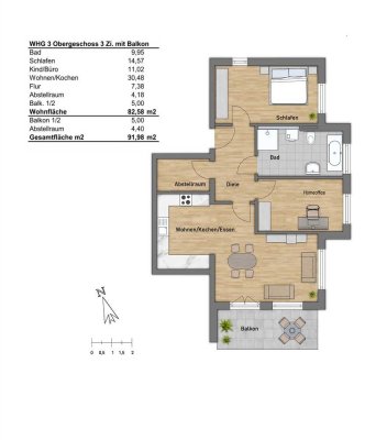 Geräumige 3-Zi.-Wohnung mit Balkon