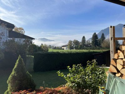 Wunderschöne Erdgeschoss- und Terrassenwohnung in Grassau, mit Bergblick und Sauna.