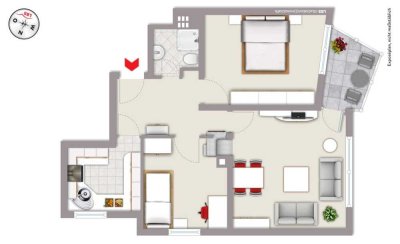 Gemütliche Wohnung - zentrale Lage - sonniger Balkon