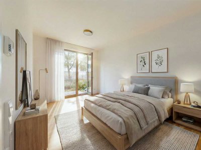 Helle Neubauwohnung mit ca. 124 m² Wohnfläche, zwei Terrassen und Fußbodenheizung