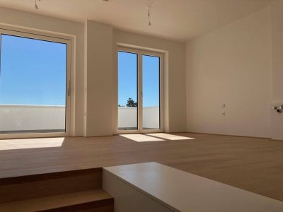 bezugsfertige Terrassenwohnung inkl. Einbauküche und Weitblick - große Dachterrasse