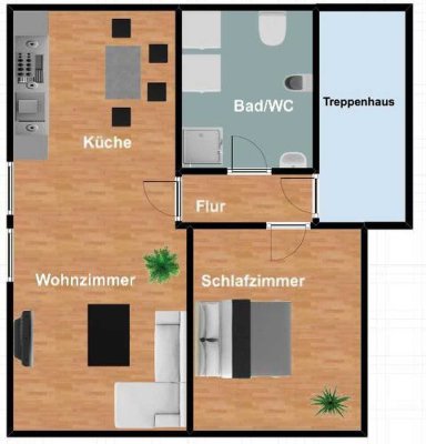 Für Singles, Pärchen oder Kapitalanleger - modern gestaltete Dachgeschoss-Wohnung