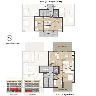 Maisonette-Whg. 2/4: 5 Zimmer im EG und 1. OG mit Gartenanteil
