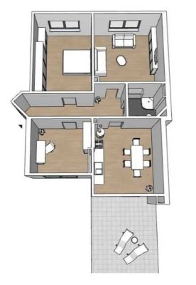 Großzügige 3-Zimmer Wohnung mit Terrasse in zentraler Lage