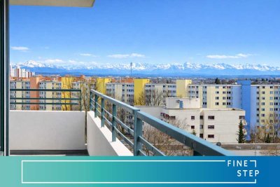 3-Zimmer Panorama-Eckwohnung im 10. OG mit Alpenblick, Südbalkon & Tiefgarage am Ostpark