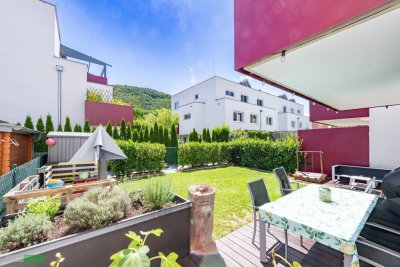 Highlight: Gartenwohnung mit Terrasse &amp; 2 Tiefgaragenplätzen – Wohnen im Grünen, nahe Wien