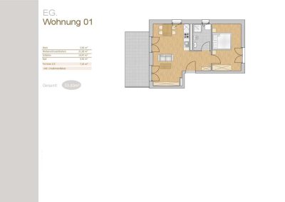 Zum Verkauf: 2-Zimmer Neubauwohnung mit Terrasse / WE01 / 5 % AfA + 5% Sonder AfA möglich