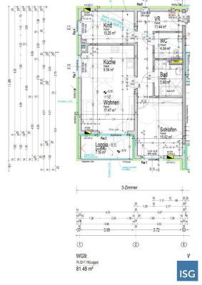 Objekt 2220: 3-Zimmerwohnung in Eberstalzell, Bachstraße 24, Top 9 (inkl. KFZ-Abstellplatz)