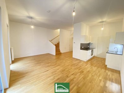 DG-Maisonette mit 2 großen Terrassen nahe Straßenbahn 26 und mit S-Bahn Jedlersdorf in Gehweite! Einbauküche inkludiert - Ab August 2025