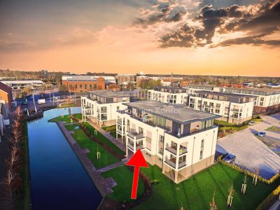 Exklusive Wohnung im 1. OG mit Balkon, Fahrstuhl und traumhaften Blick aufs Wasser in bevorzugter Wo