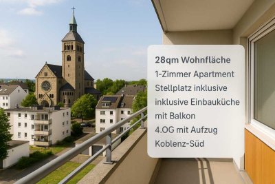 Jetzt vormerken: Modernes 1-Zimmer-Apartment in Koblenz-Süd mit Stellplatz und Einbauküche