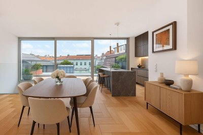 Helle DG-Maisonette mit großer Terrasse beim Naschmarkt mit Garagenplatz im Haus