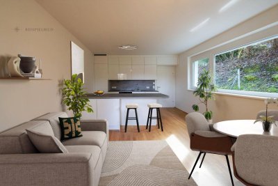 Erstbezug Neubauwohnung mit 117 m² Garten und Parkplatz in absoluter Ruhelage
