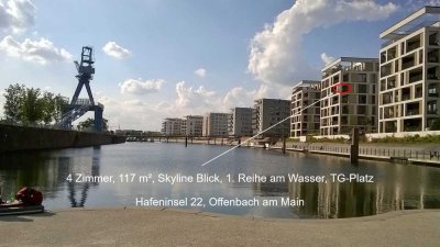 Exklusive 4-Zimmer-Wohnung im 4. OG mit Loggia und Skylineblick auf der Hafeninsel