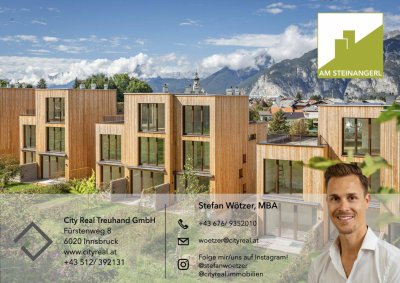 Zuhause am Sonnenplateau – stilvolles Eckreihenhaus mit Garten in Götzens