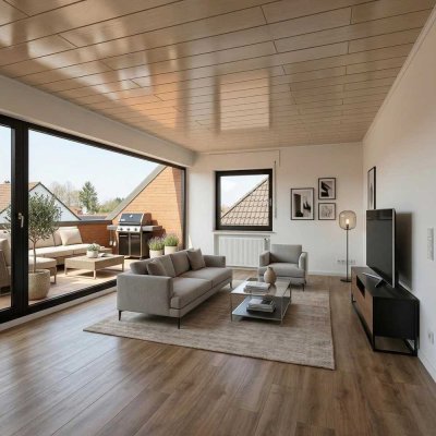 Sofort einziehen - Renovierte 2 Zimmer DG-Wohnung mit großem Balkon