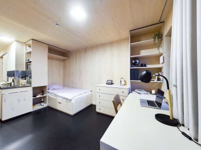 DIE ZIMMEREI | Möbliertes Apartment in Holz-Modulbauweise am Wilhelmsburger Inselpark | Bigger Bude