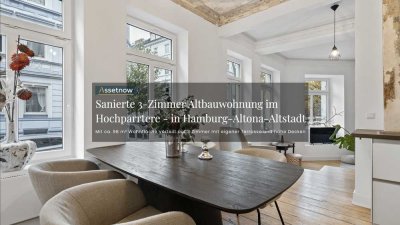 Sanierte 3-Zimmer Altbauwohnung im Hochparrtere mit 3,5 m Deckenhöhe - Altona Altstadt