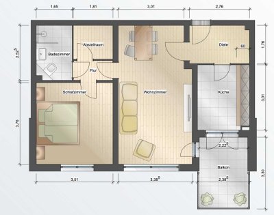 Wohnen mit Charakter: 2-Zimmer-Wohnung in Frankfurt-Niederursel