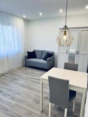 Moderne vollmöblierte 1-Zimmerwohnung mit Blick in die Stadt