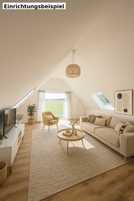 Stilvolle 2-Zimmer-Dachgeschosswohnung mit Einbauküche - Hohe Decken - Toller Ausblick