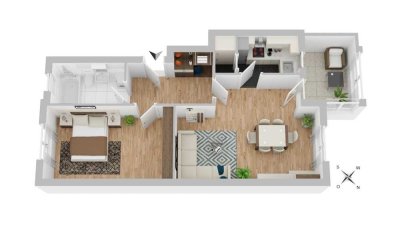 Top 2‑Zimmer Wohnung mit Balkon und EBK in Baden-Baden