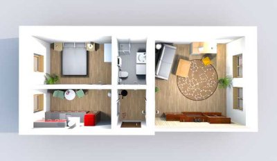 gemütliche Zweiraumwohnung mit Einbauküche in Zentrumsnähe