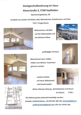 Freundliche 3,5-Zimmer-Loft-Wohnung mit Einbauküche in Saalfelden am Steinernen Meer