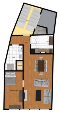 Schöne 2 Zimmer - Wohnung mit Balkon und Aufzug in der City- Einzugsfertig