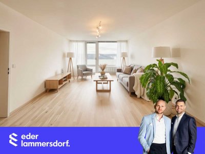 Helle 2-Zimmer Wohnung hoch über der Stadt – inkl. Traum-Balkon und zwei Stellplätzen