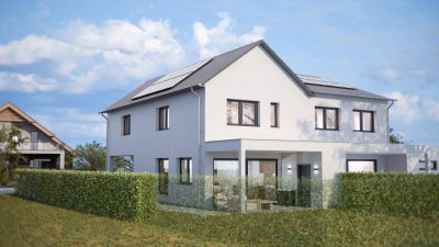 Exklusiver Neubau: Moderne Ziegel-Doppelhaushälfte mit Garten in Toplage